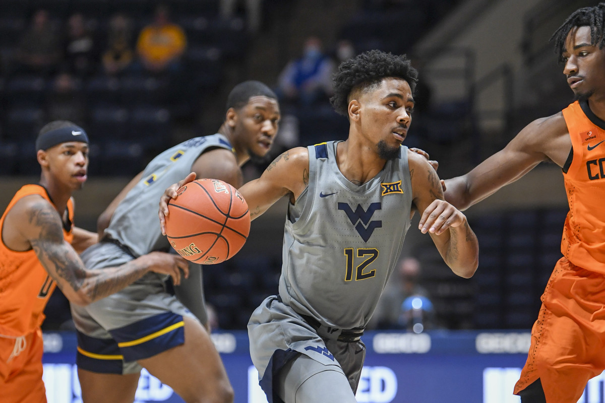 West Virginia guard Taz Sherman (12)